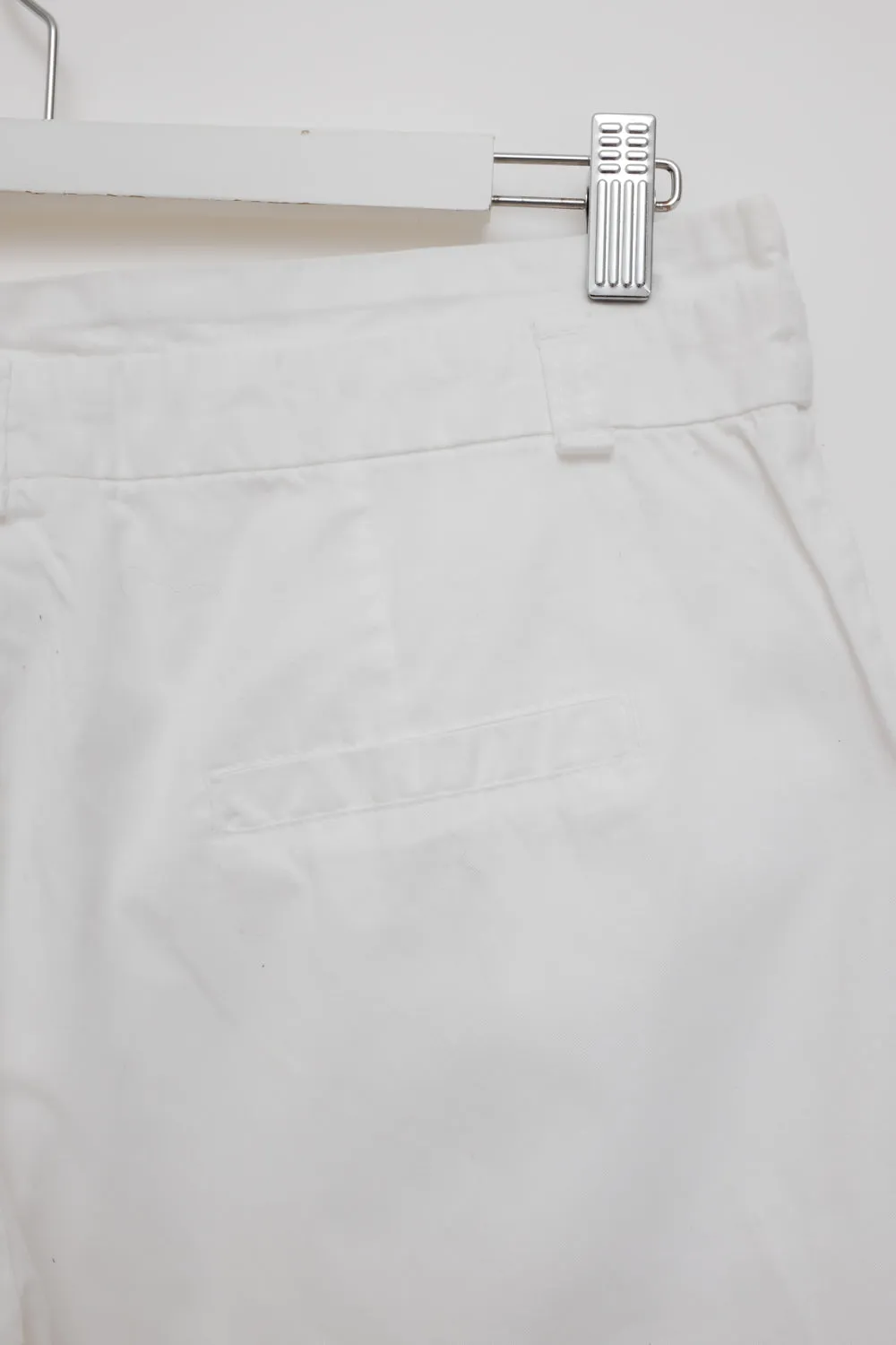 0055_PLEATED WHITE COTTON VINTAGE SHORTS