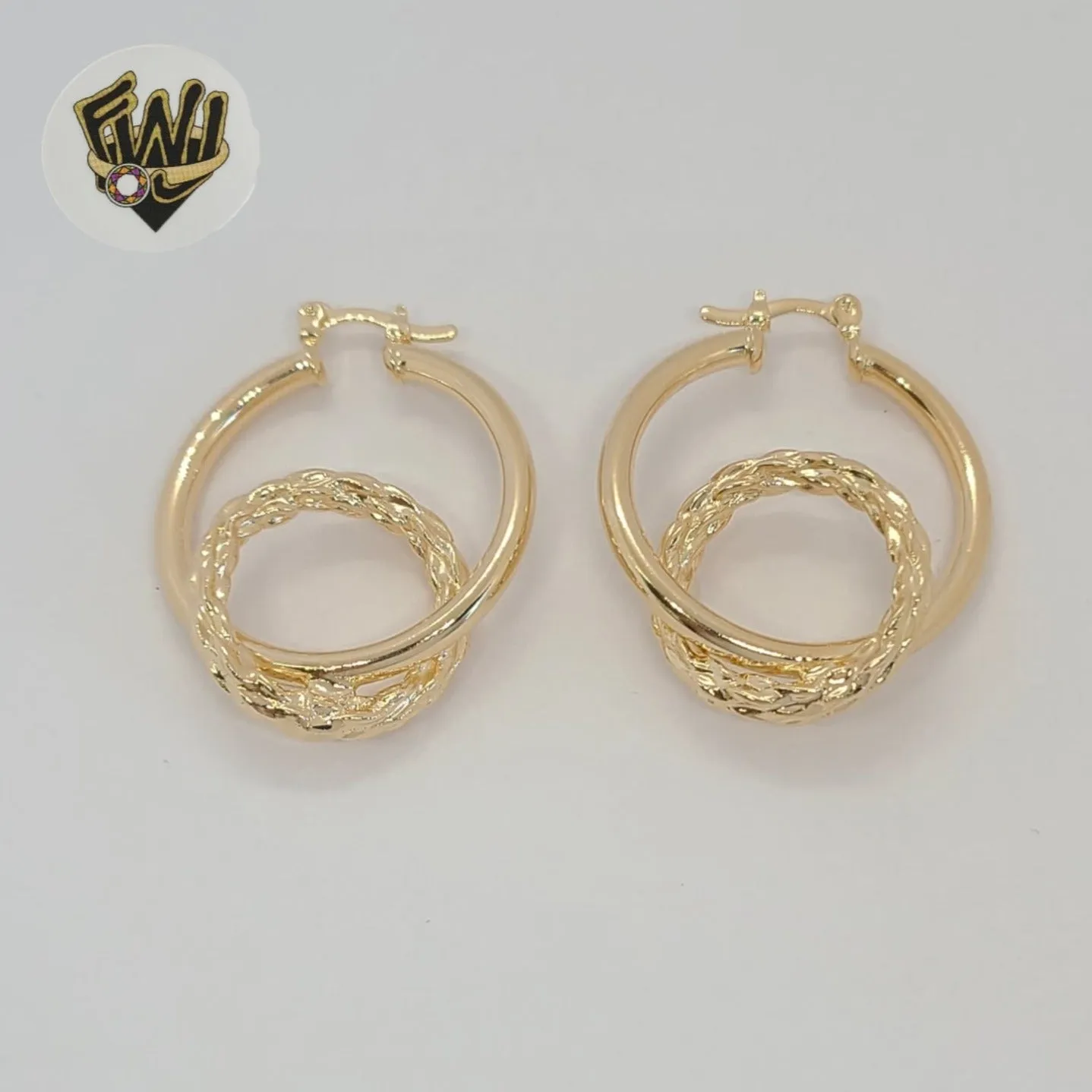 (1-2692-2) Gold Laminate - Double Link Hoops - BGF