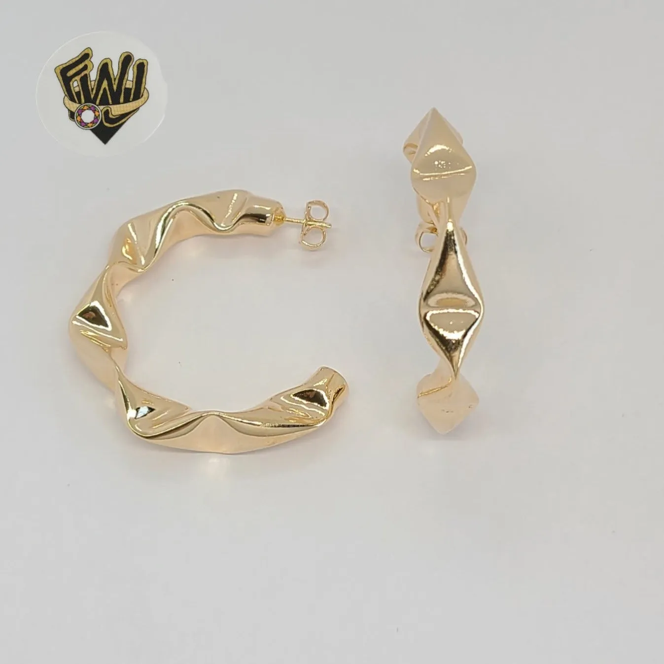 (1-2926-2) Gold Laminate - Twisted Hoops - BGF