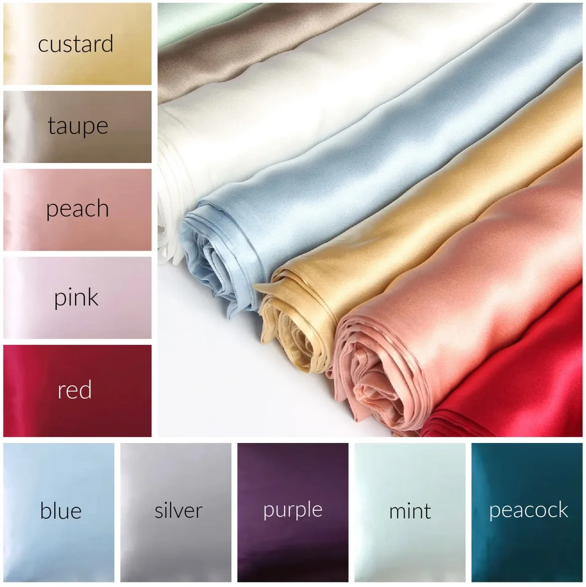 100% Mulberry Silk Pillowcase | 10 Colors