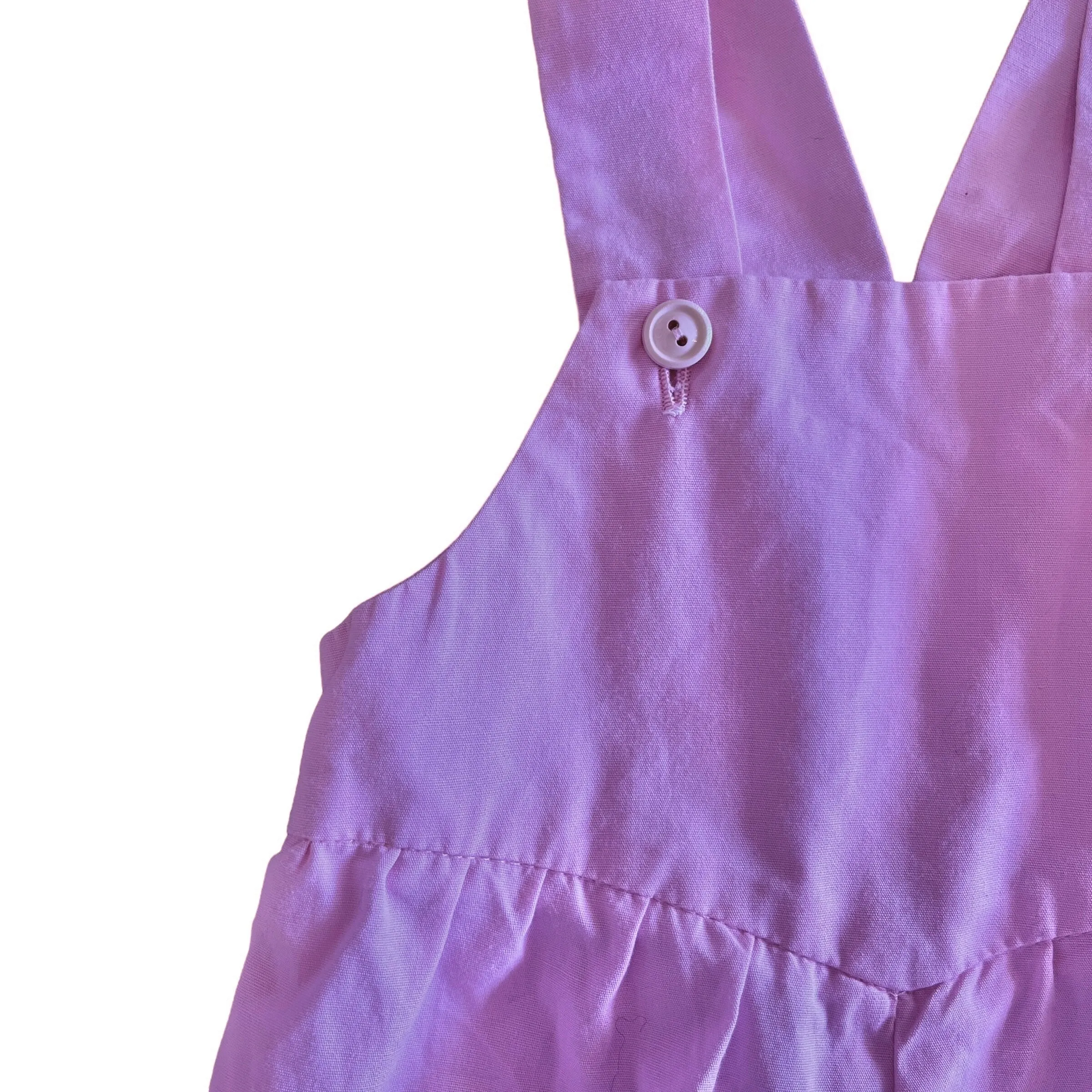 1970's Pink Baby Dungarees  3-6M