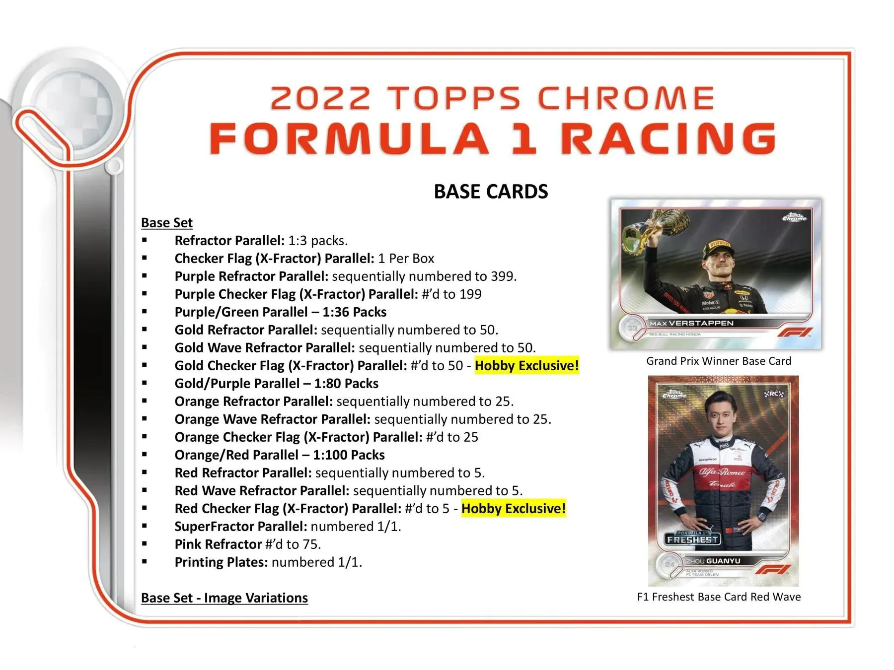 2022 Topps Chrome F1 Formula 1 Hobby Box 18 Packs per Box, 4 Cards per Pack