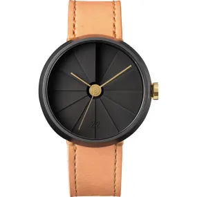 22 Design Studio 4th Dimension Midnight Watch | Black/Tan Leather