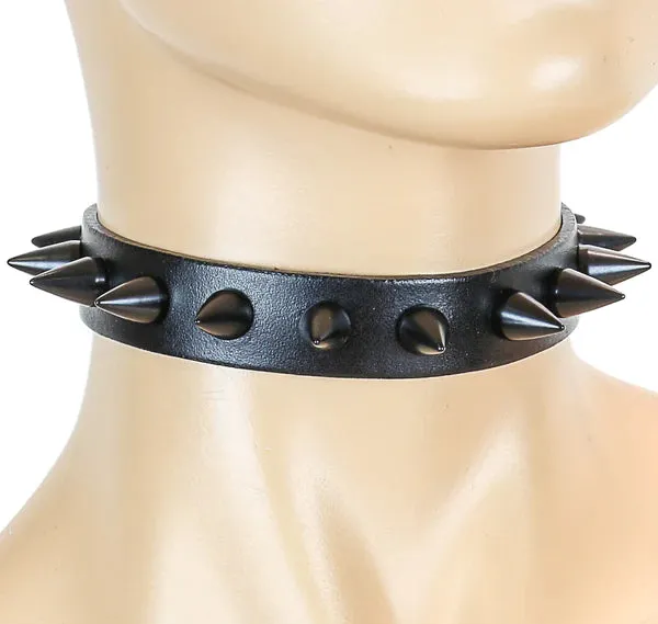 3/4" Black Leather Choker