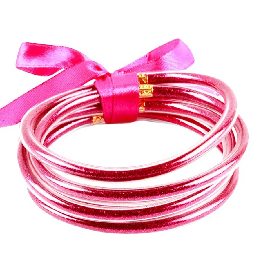 5PCS Glitter Jelly Tube Bangle Bracelets