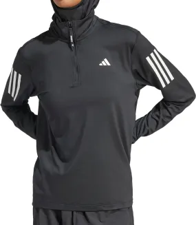 adidas Own The Run Half Zip Long Sleeve Womens Running Top - Black