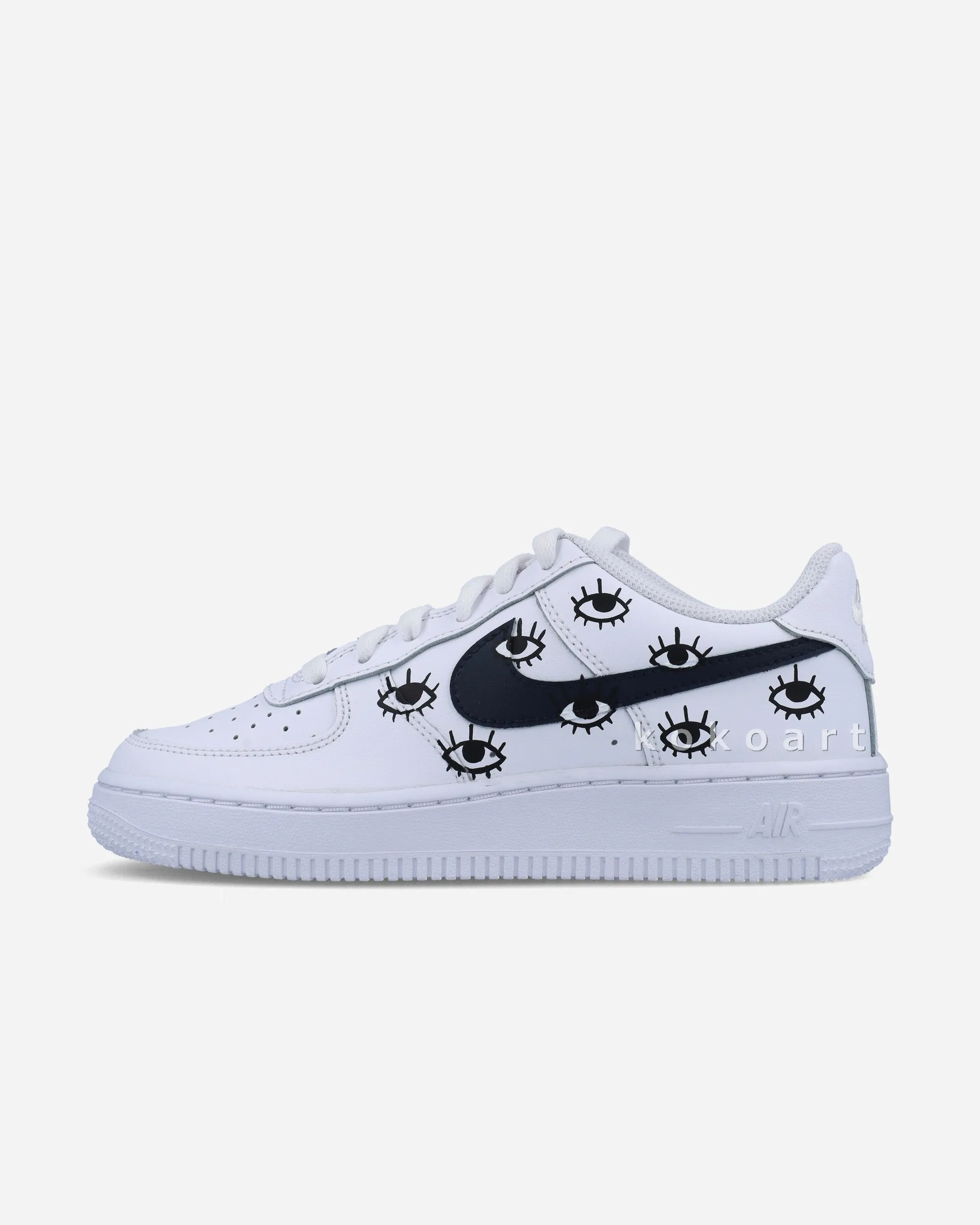 AF1 Black Open Eyes Pattern