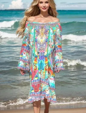 Amore Silk Embellished Gypsy Dress