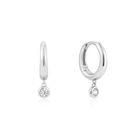 Ania Haie Silver Cubic Zirconia Drop Huggies