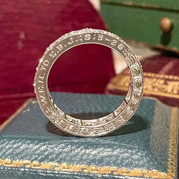 Antique Diamond Eternity Band Ring, 1915, Size 4.5