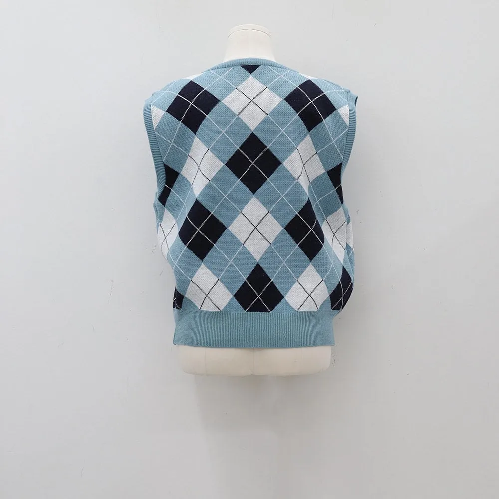 Argyle Pattern Vest C1703