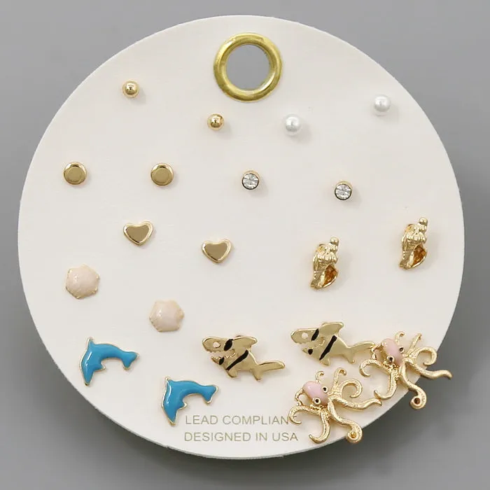 Assorted Stud Earring Set