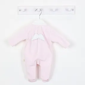 Baby Gi Girls Pink Angel Velour Sleepsuit