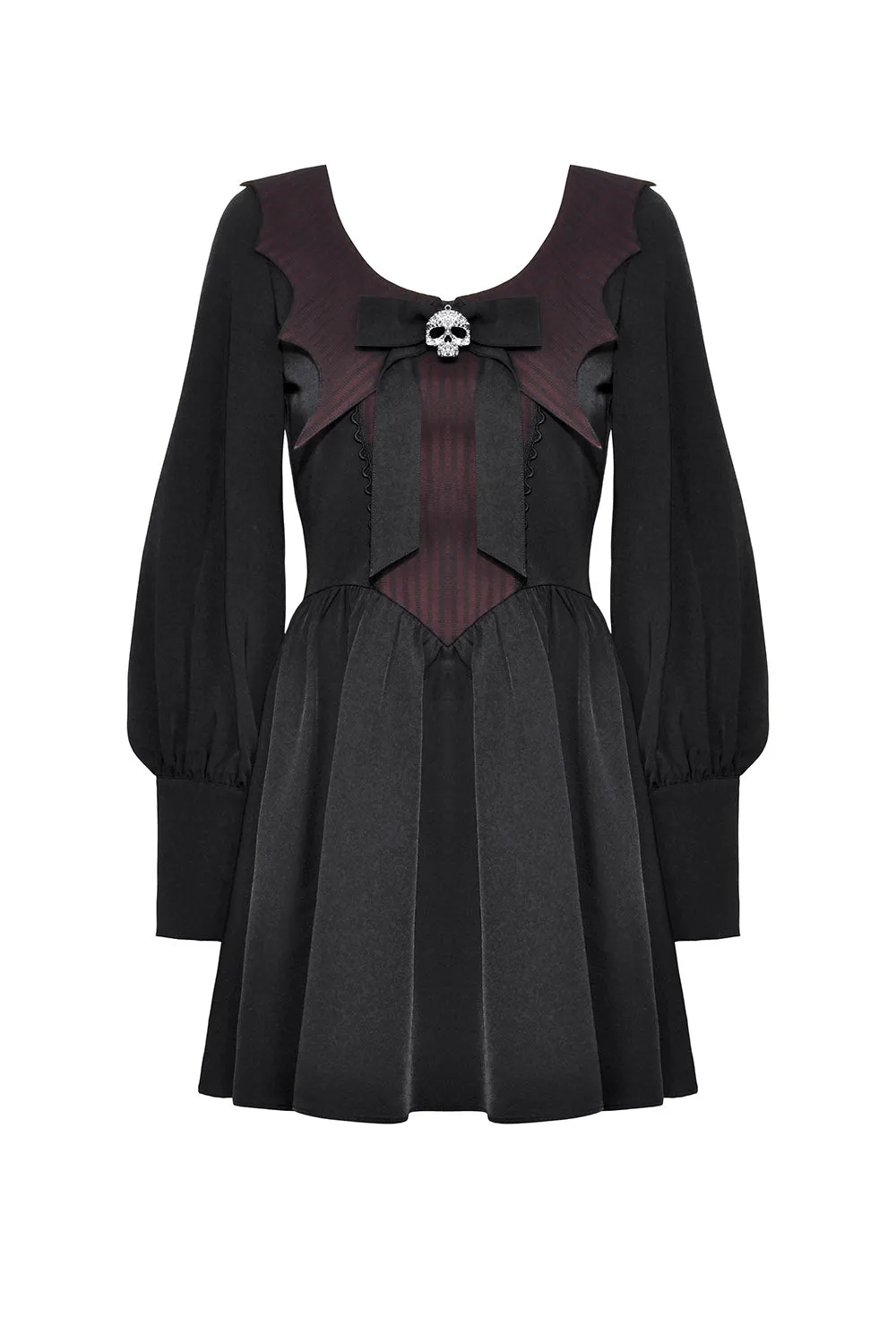 Babydoll Batwing Collar Mini Dress