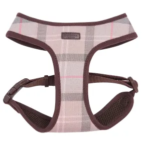 Barbour Tartan Dog Harness Taupe / Pink