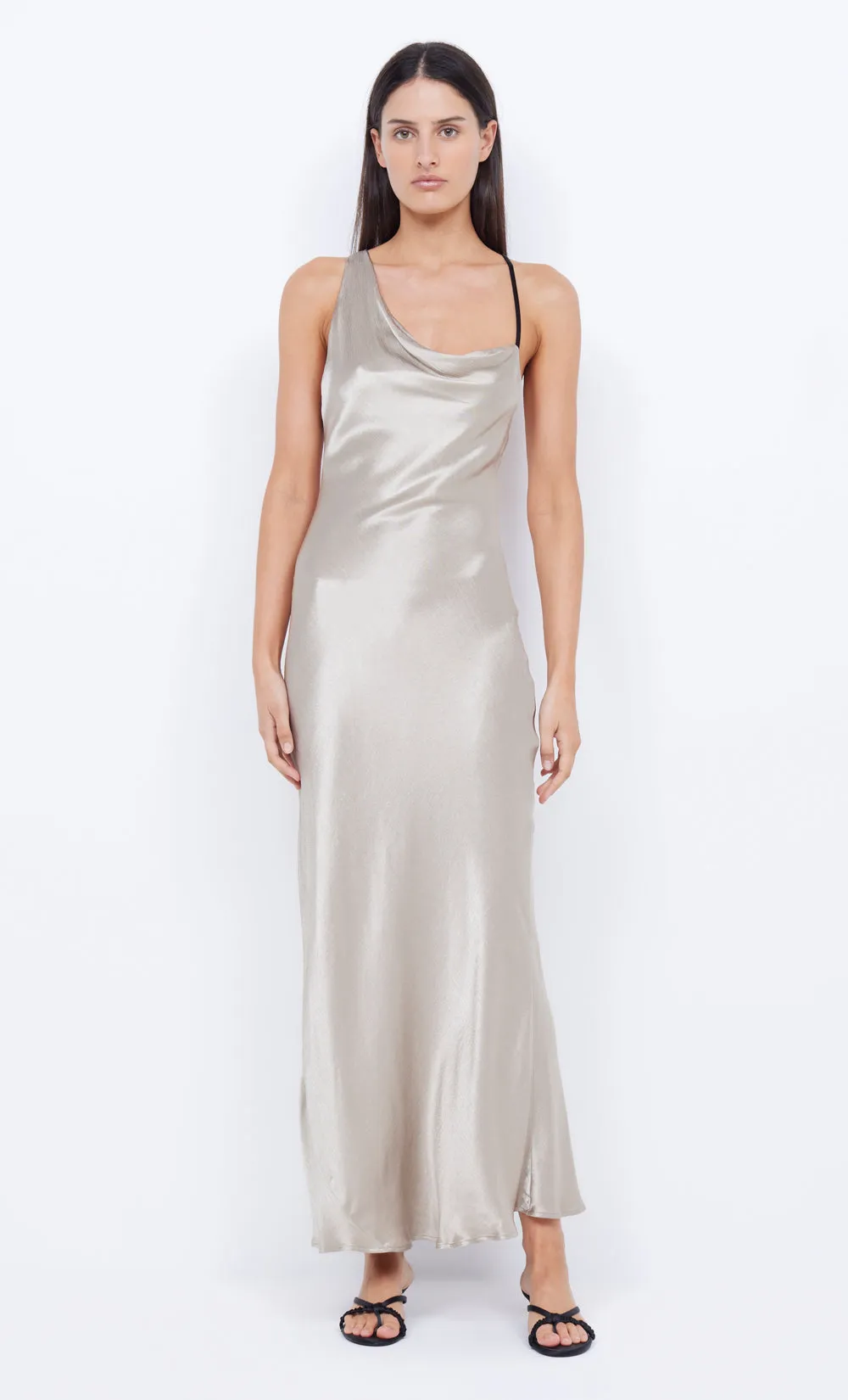 BEC   BRIDGE - Farah Cowl Maxi Dress in Oyster/Black