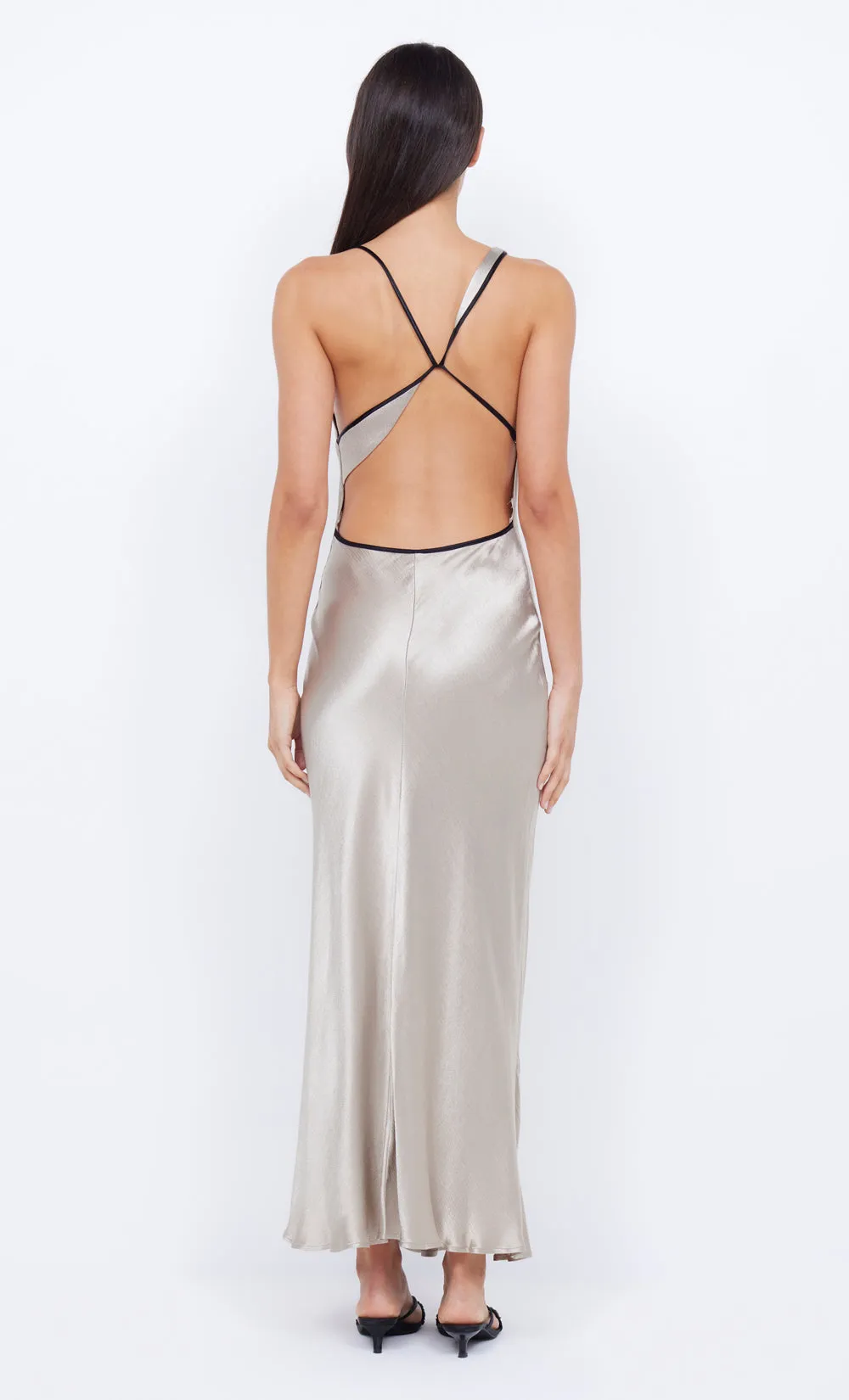 BEC   BRIDGE - Farah Cowl Maxi Dress in Oyster/Black