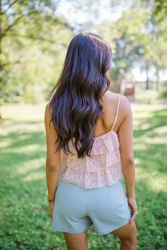 Been There Before Pink Floral Tiered Tank