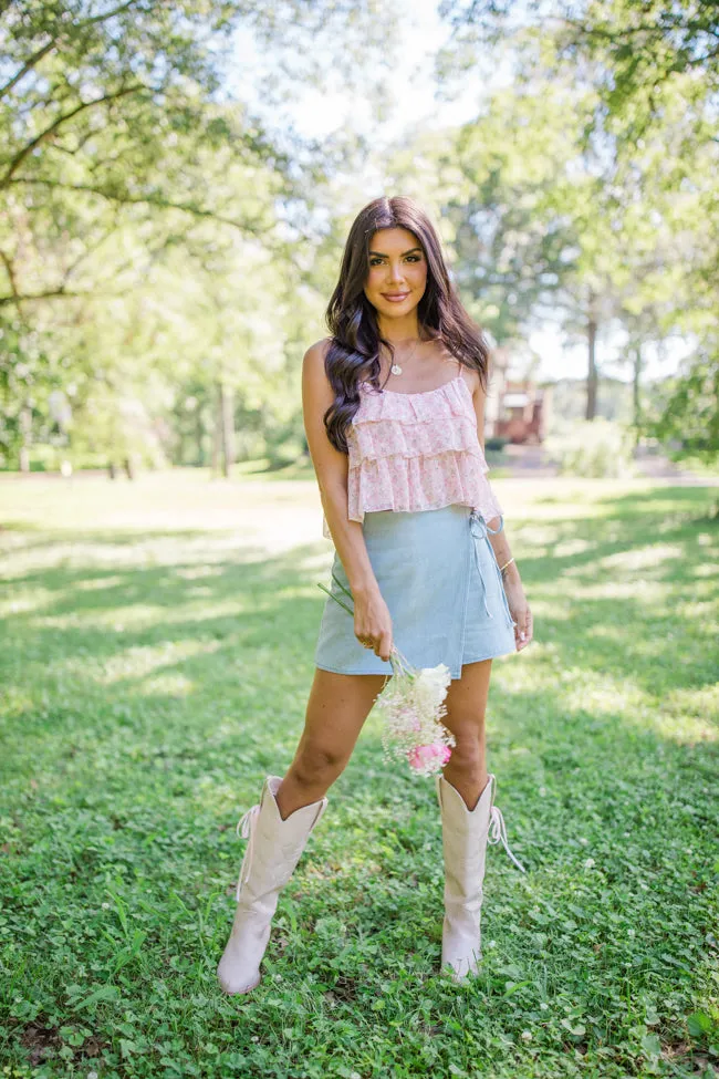 Been There Before Pink Floral Tiered Tank