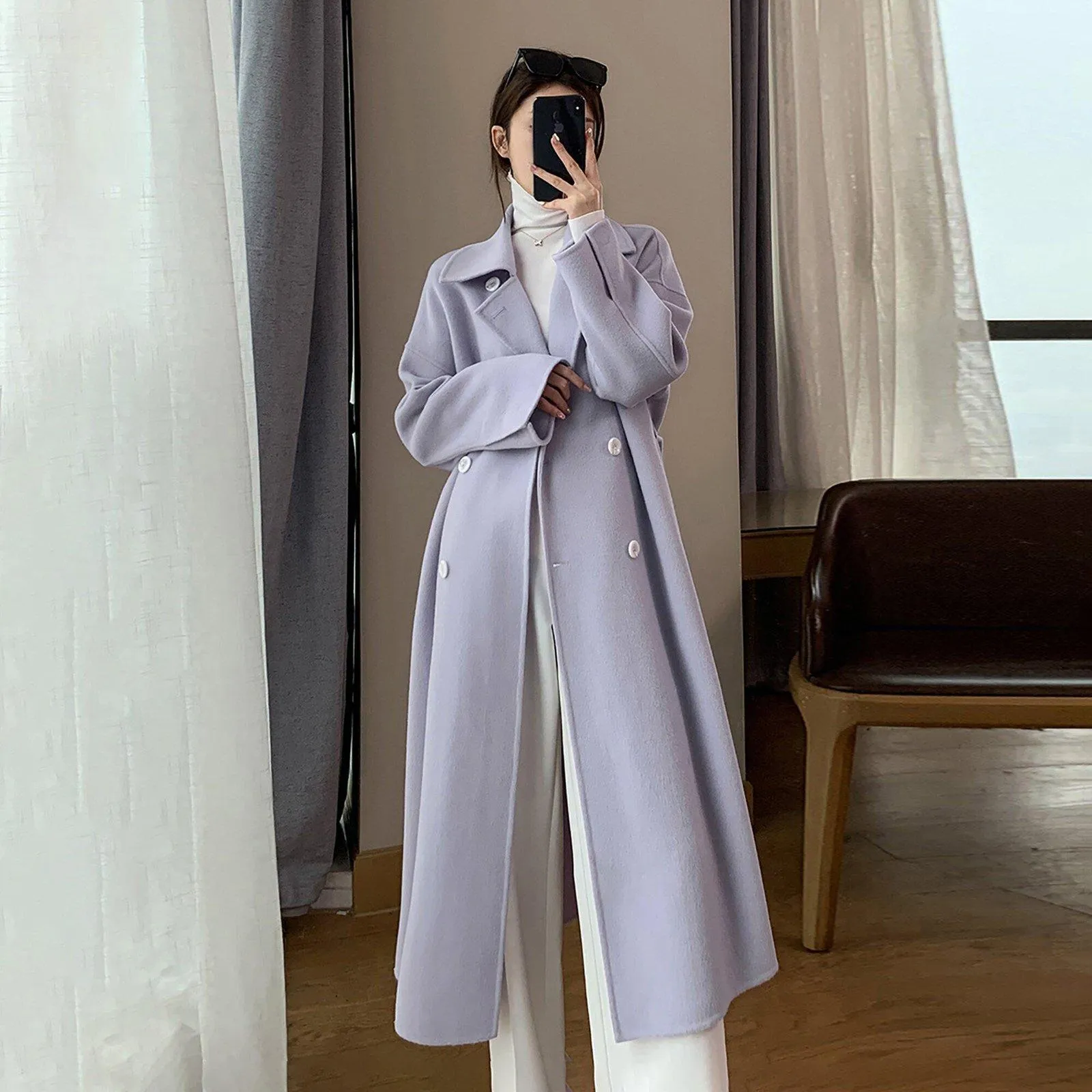 Belted Long Wool Coat