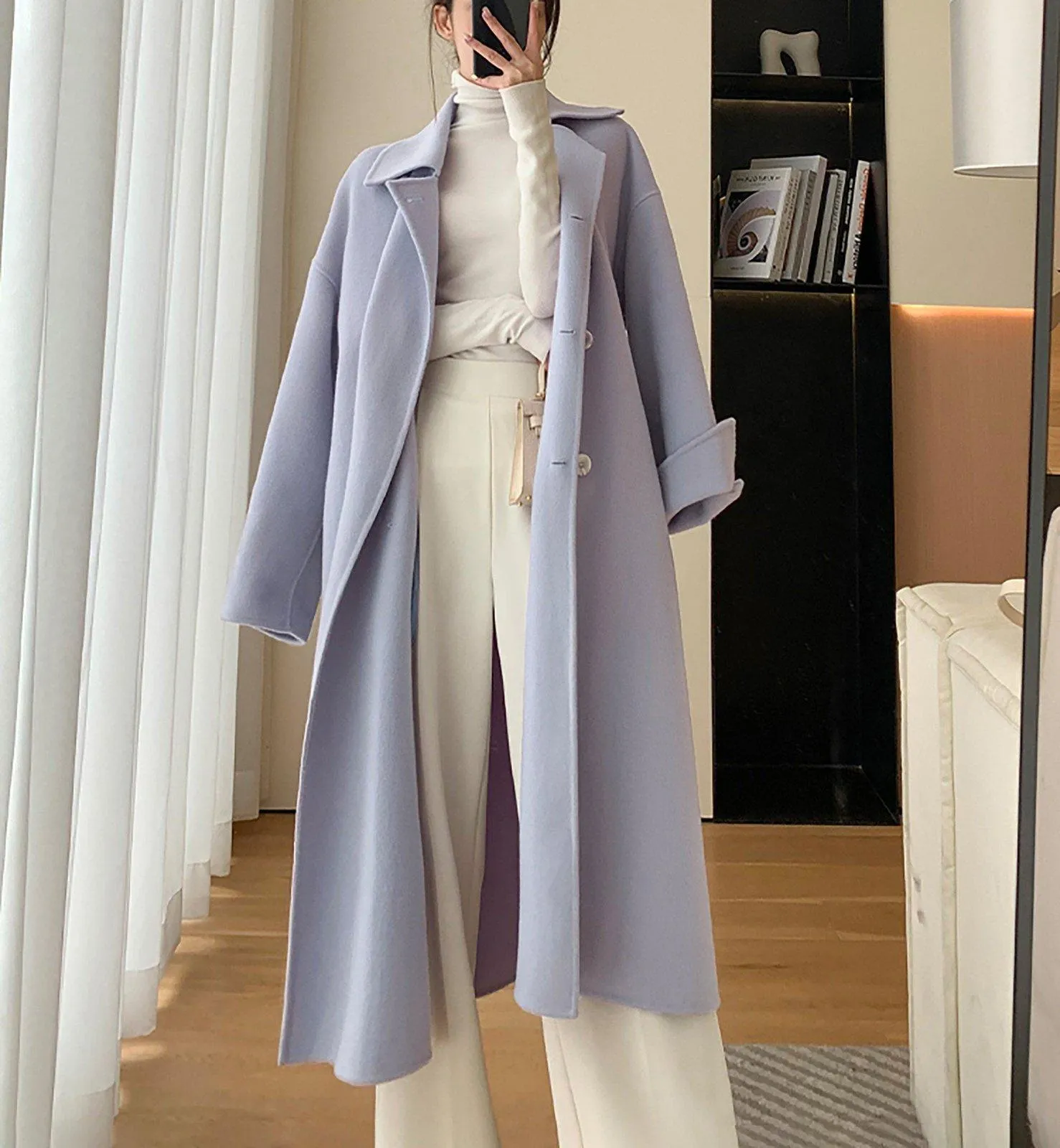 Belted Long Wool Coat