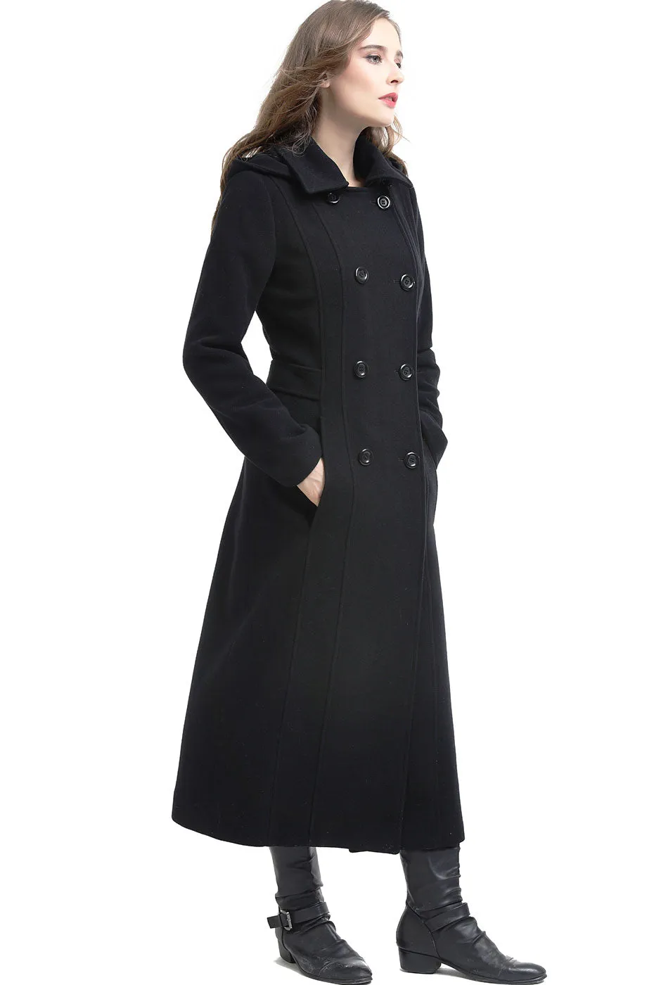 BGSD Women Mariel Wool Hooded Long Coat