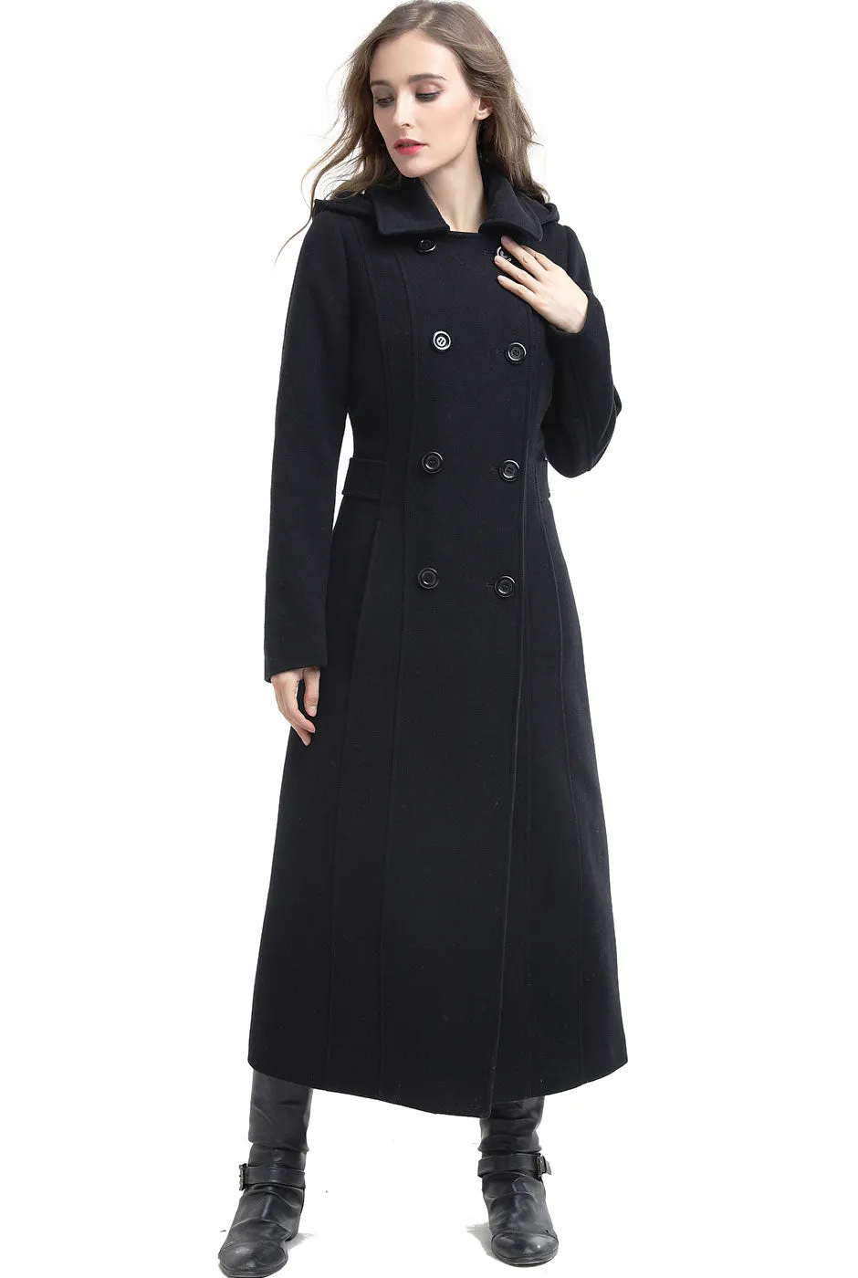 BGSD Women Mariel Wool Hooded Long Coat