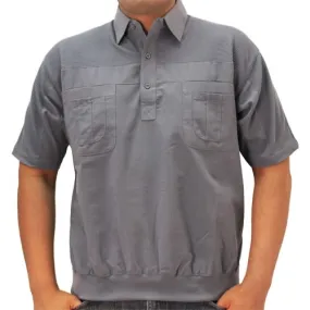 Big and Tall Palmland S/S 4 pocket Woven Banded Bottom Shirt - 6030-200BT Marine