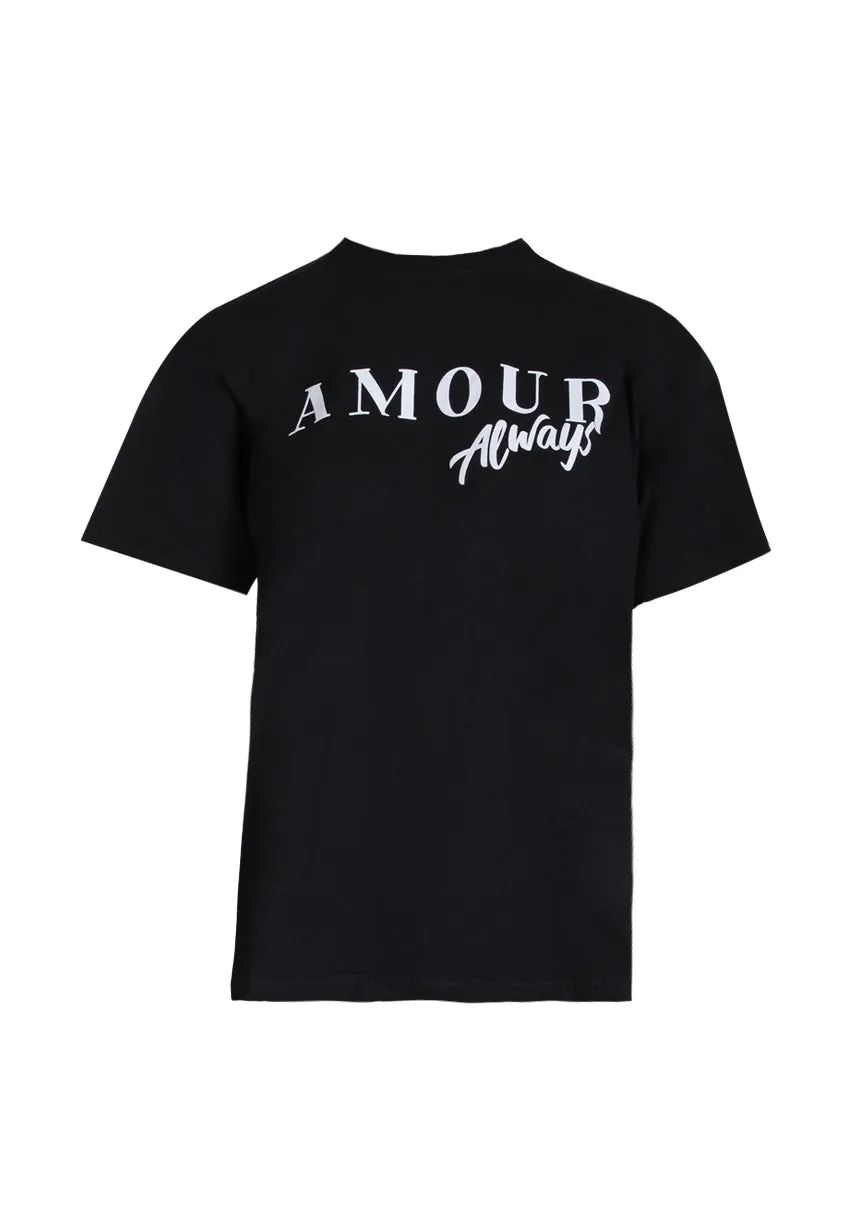 Black Amour Slogan T-Shirt