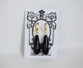 Black Onyx Teardrop Earrings