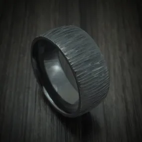 Black Titanium Tree Bark Finish Men's Ring Custom Made