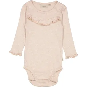 Body Rib Ruffle LS - rose melange