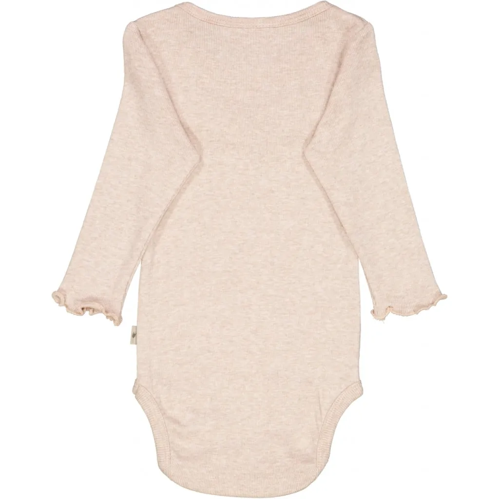 Body Rib Ruffle LS - rose melange