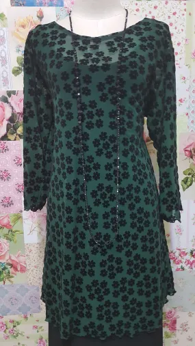 Bottle Green & Black Top CH0225