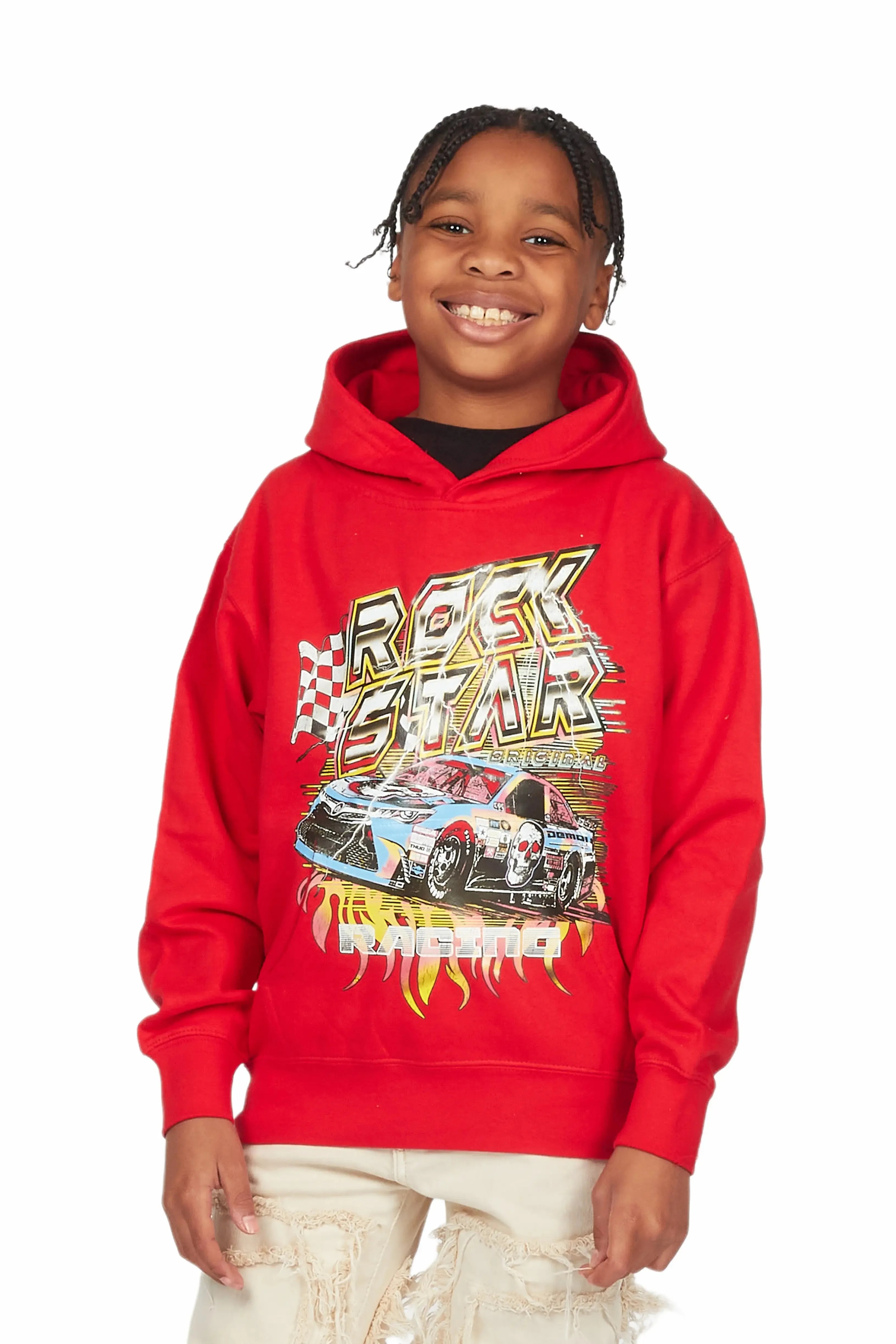 Boys Jayden Red Graphic Hoodie