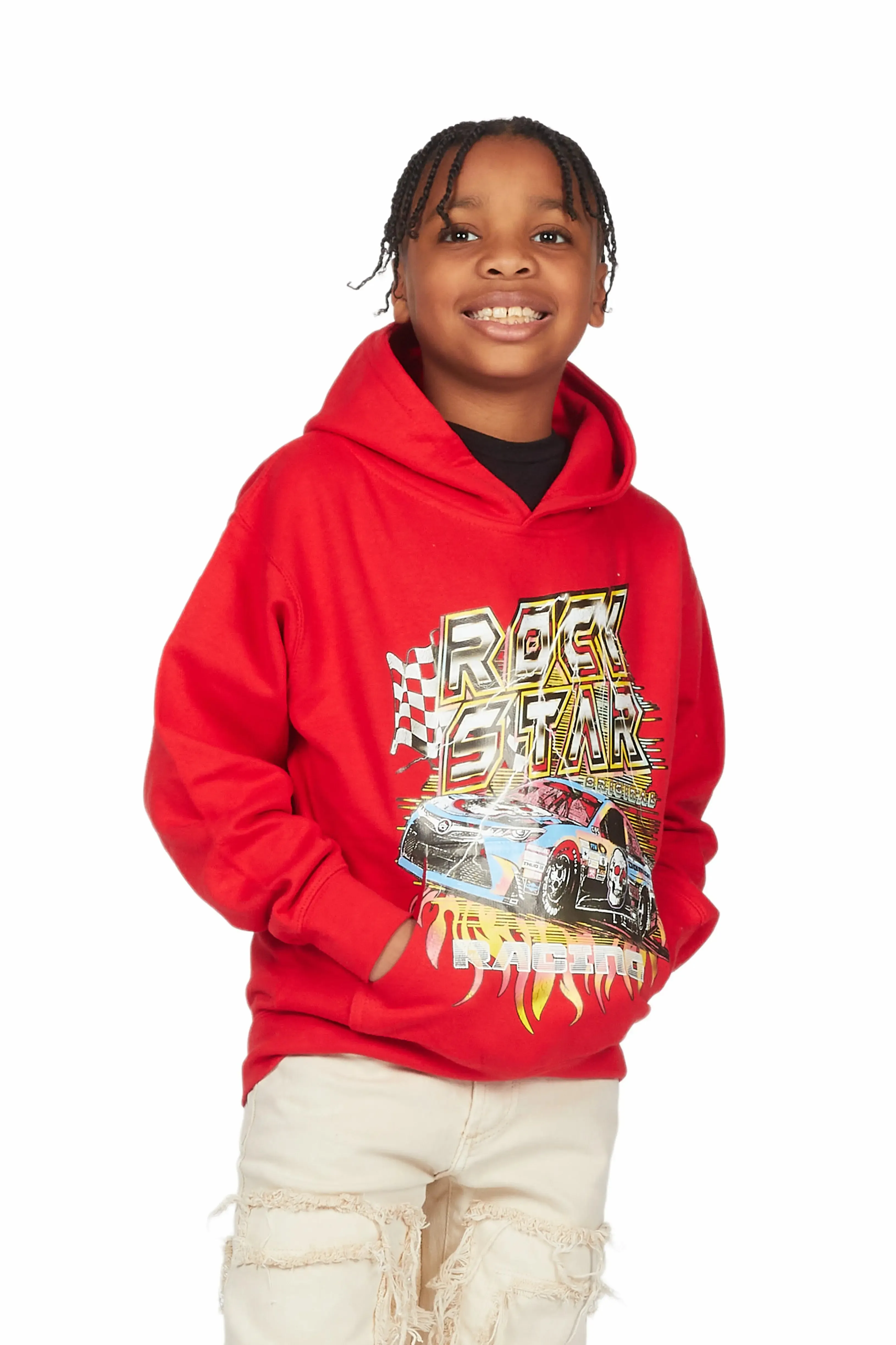 Boys Jayden Red Graphic Hoodie