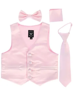 Boys Pink Satin Vest Set (3-6M to 14)