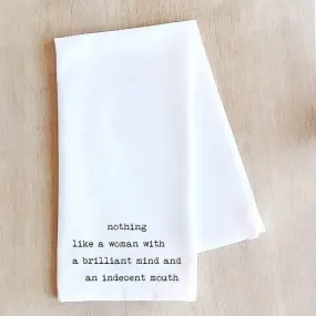 Brilliant Mind & Indecent Mouth - Tea Towel