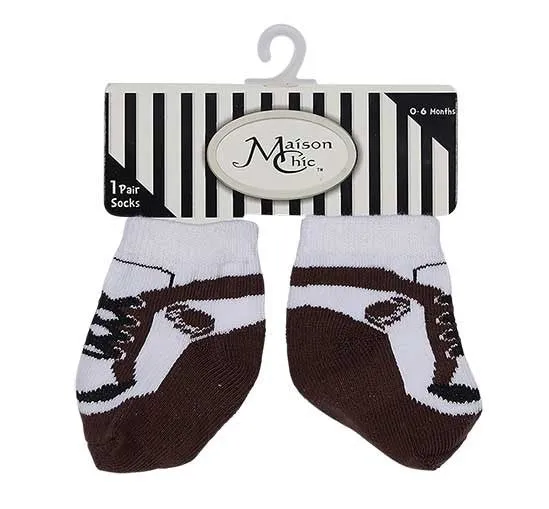 Brown & White Sneaker Football Socks