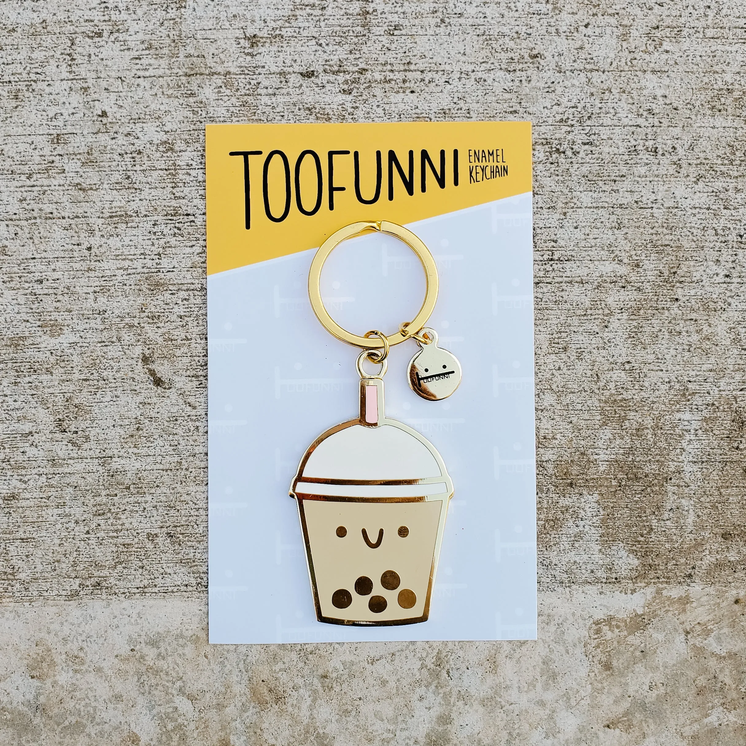 BUBBLE TEA PINK - Enamel Keychain