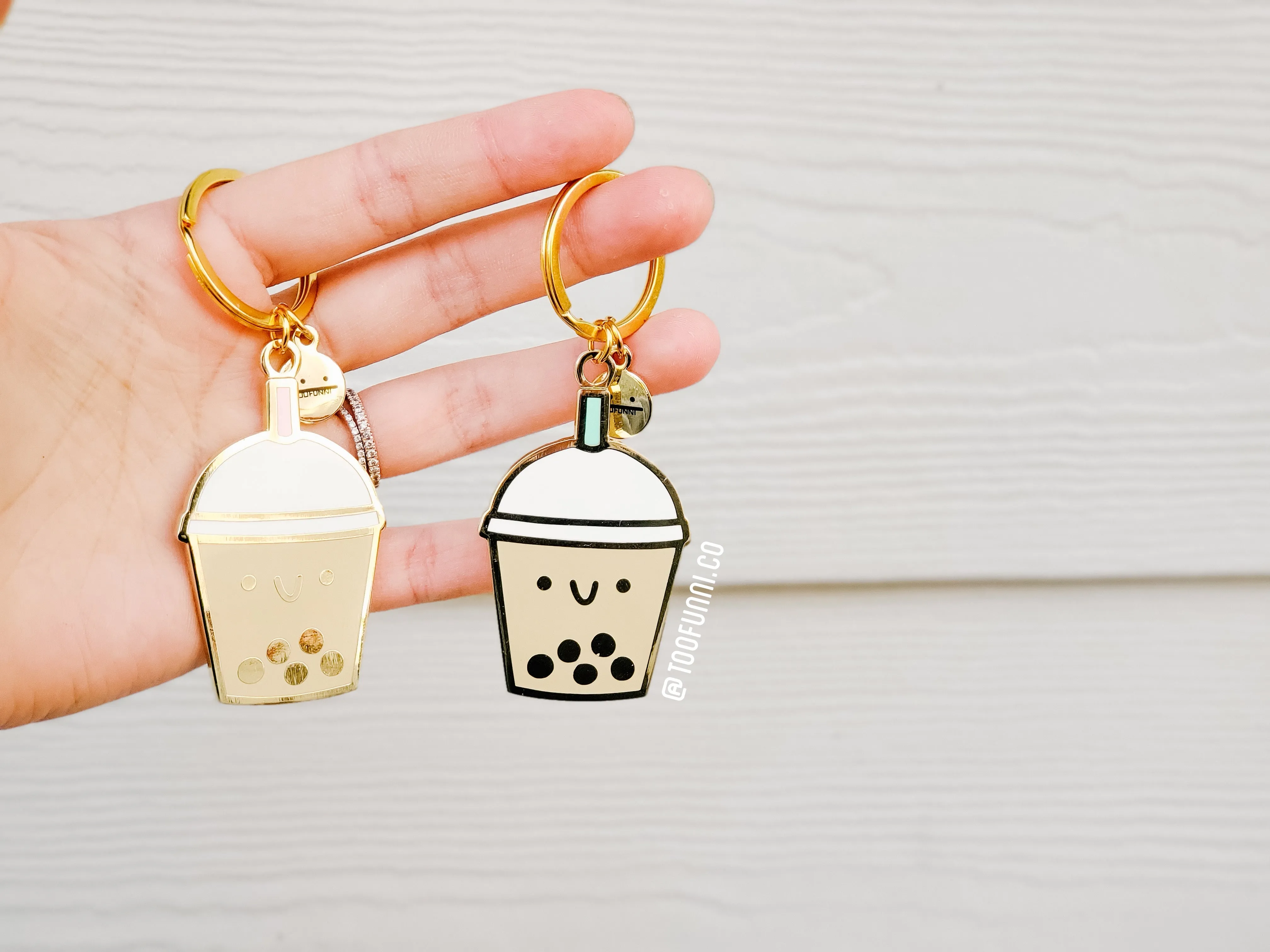 BUBBLE TEA PINK - Enamel Keychain