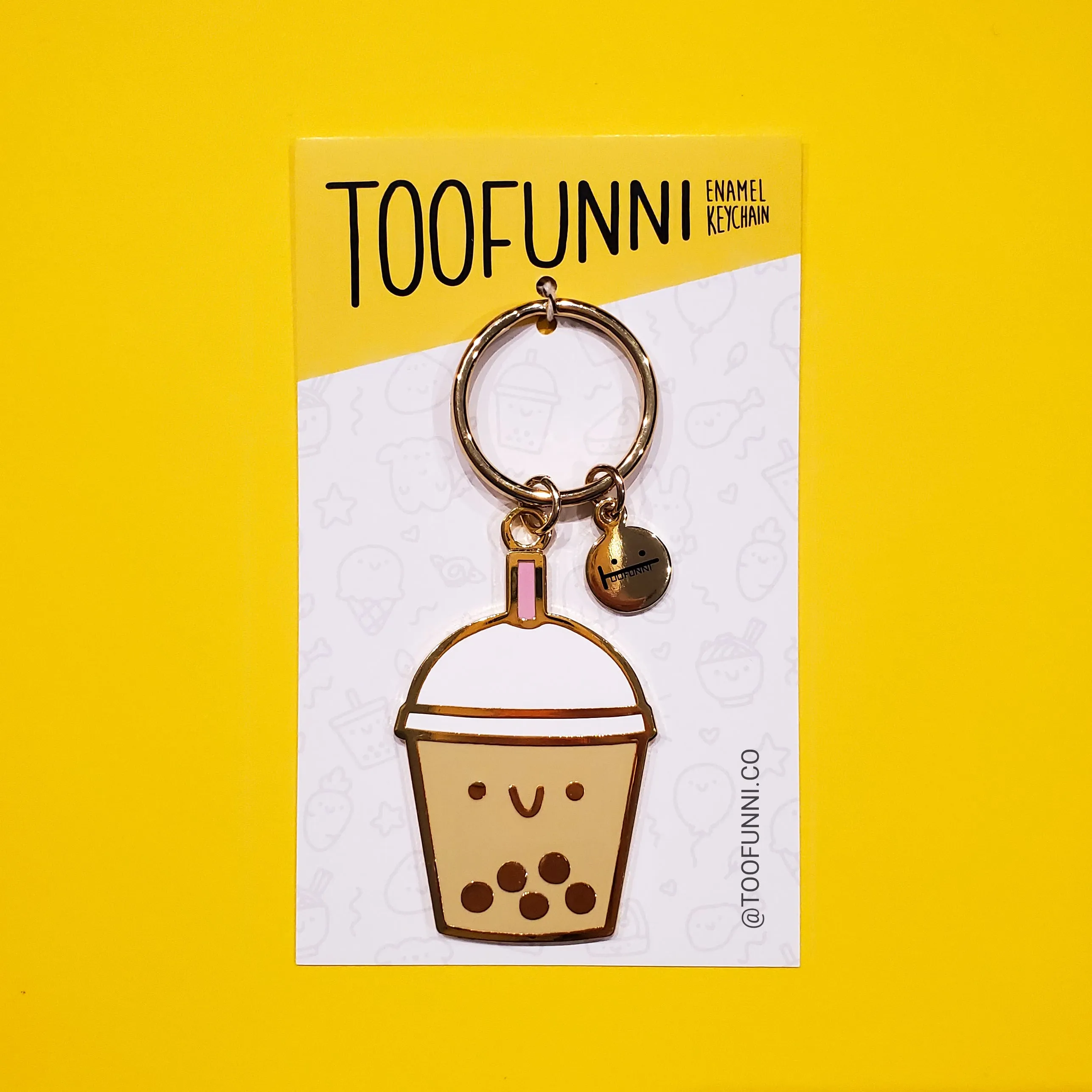 BUBBLE TEA PINK - Enamel Keychain