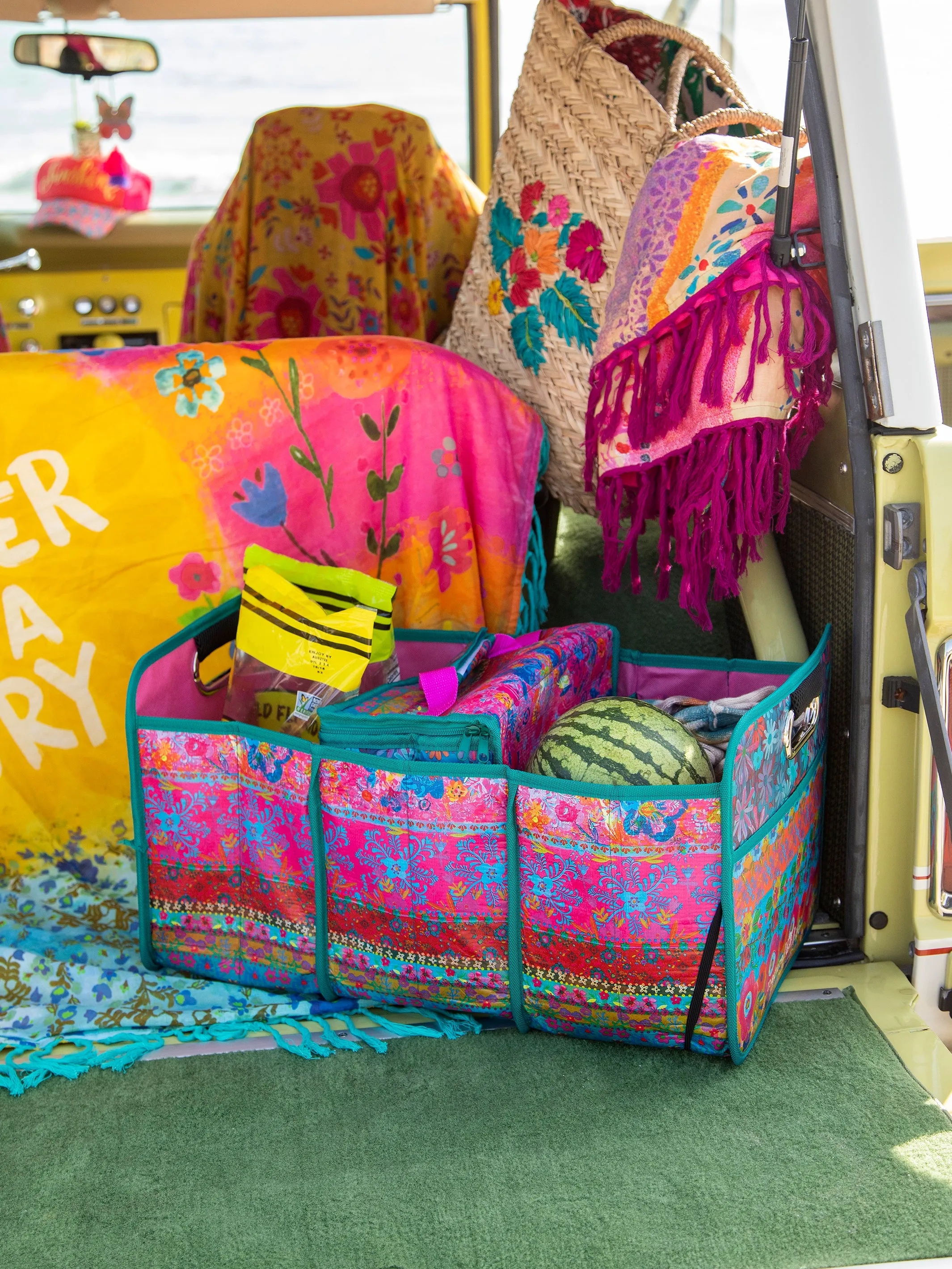 Car Trunk Organizer - Floral Border