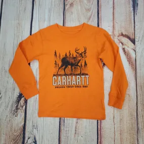 CARHARTT BOYS DEER LONG SLEEVE T-SHIRT ORANGE