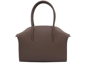 Carmen - Large Tote Handbag in Dolomite Pebble Print Calf Leather - Taupe