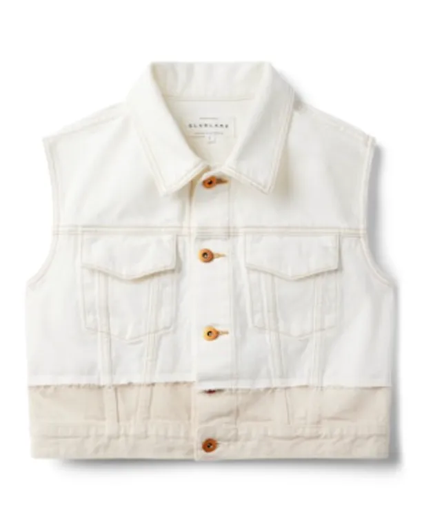 Caroline Trucker Vest - Natural/Ecru