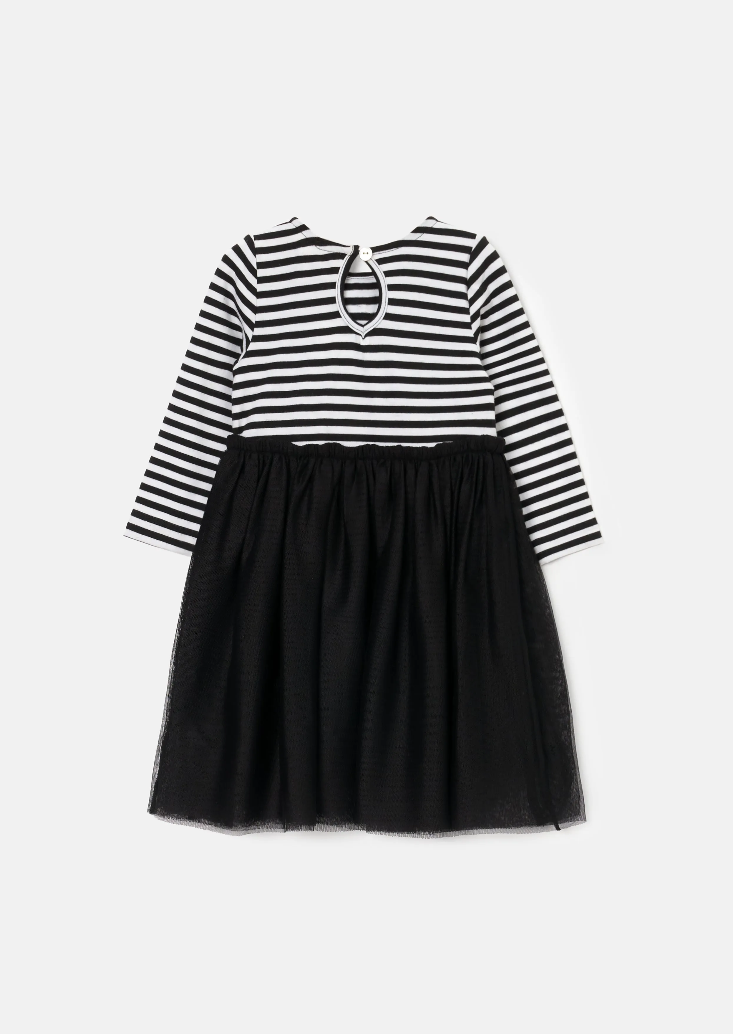 Carrie Black Stripe Corsage Black Dress