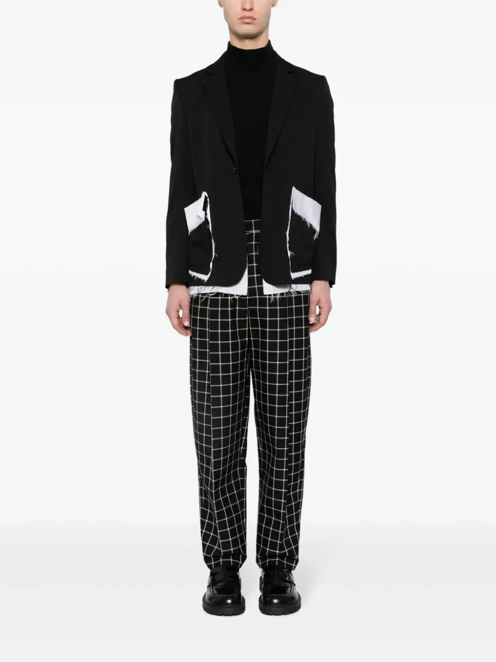 Checked Tapered Trousers