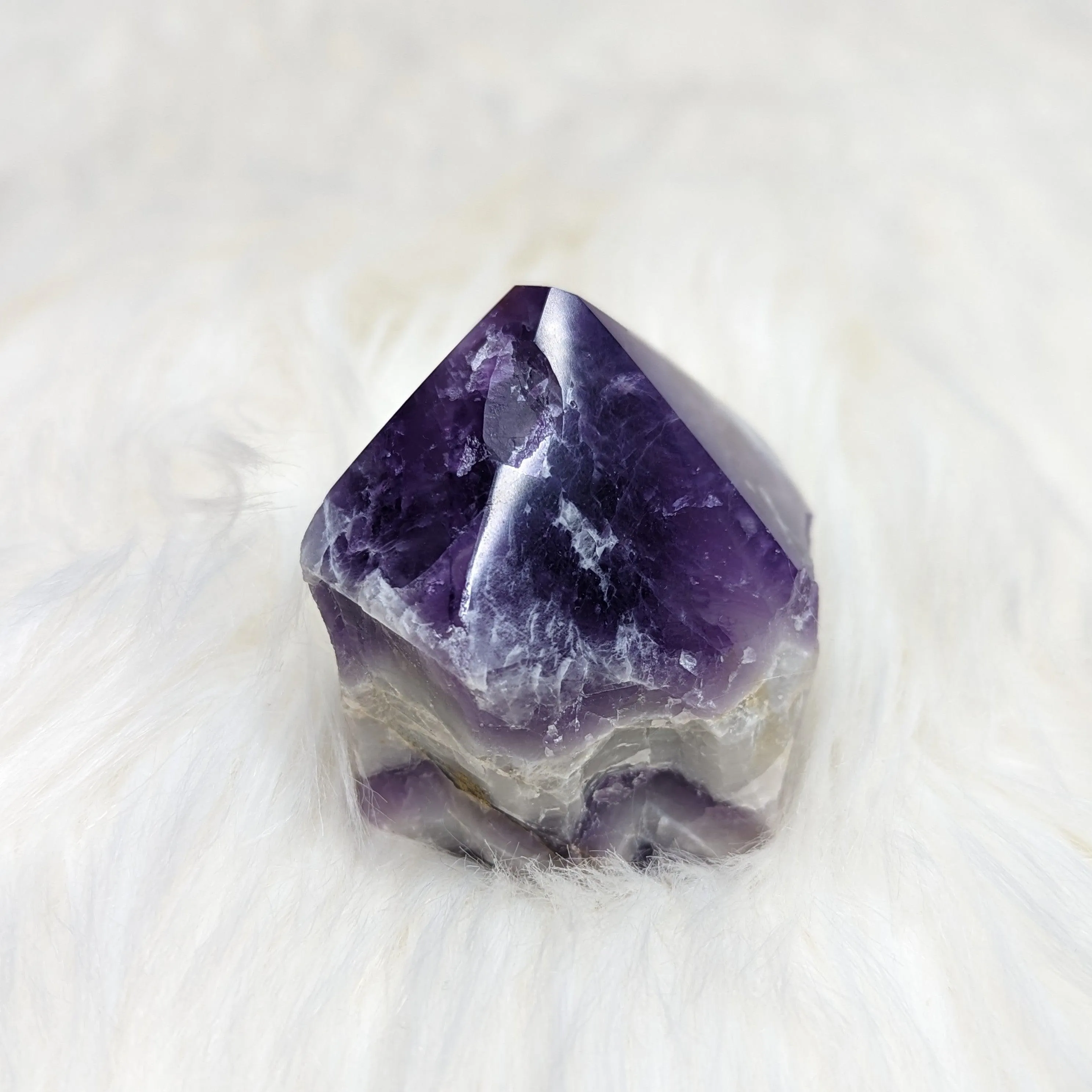 Chevron Amethyst Polished Point #1