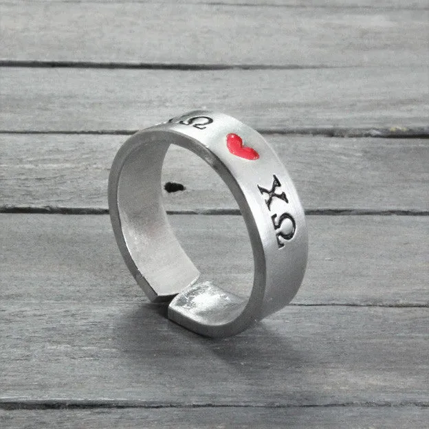 Chi Omega Heart Ring